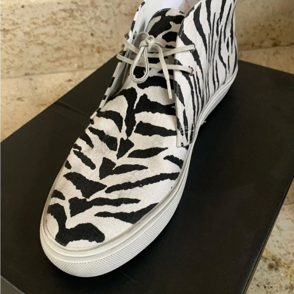Saint Laurent Zebra Pattern Chukka Boots